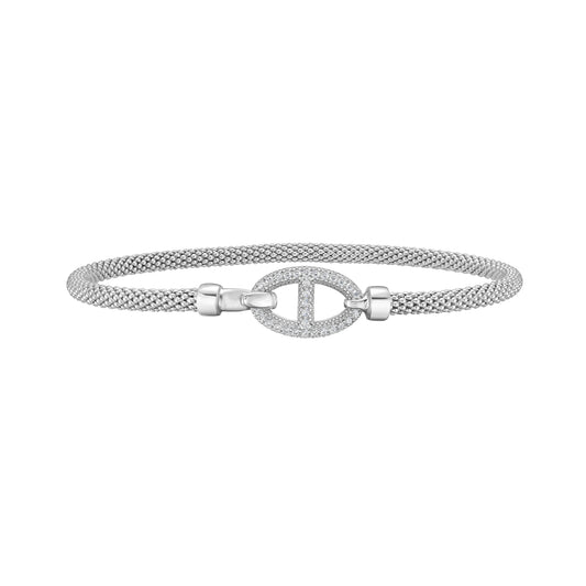 Silver & Diamond Prosecco Anchor Bangle