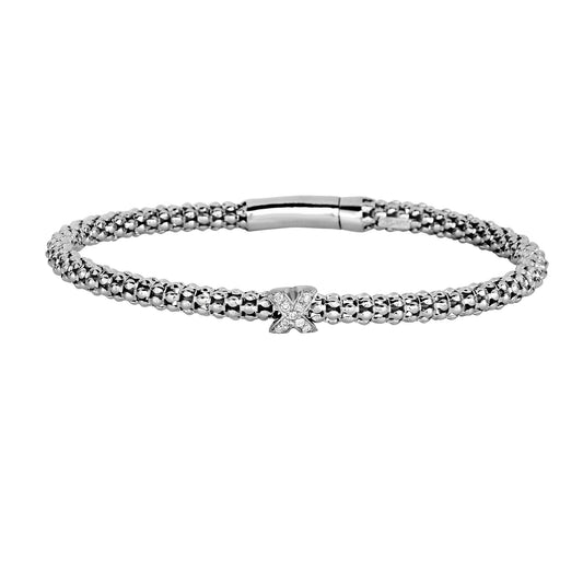 Sterling Silver Prosecco Diamond X Bracelet