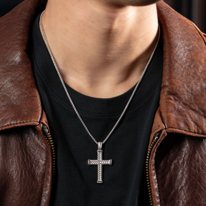 Silver Braided Cross Necklace