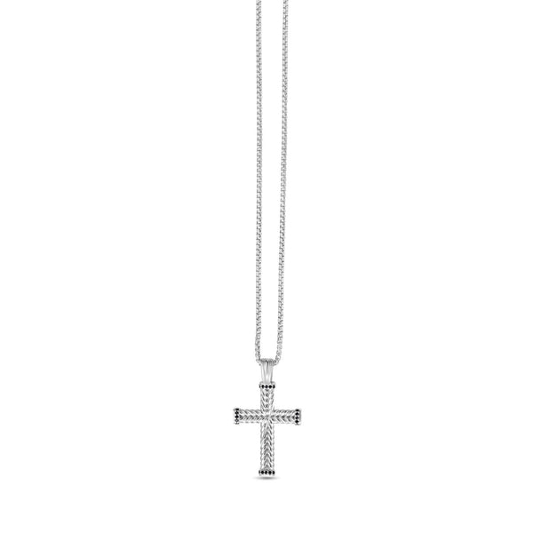 Silver Braided Cross Necklace | Phillip Gavriel