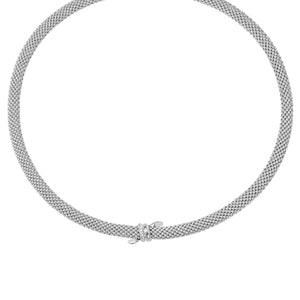 Silver & Diamond Popcorn Knot Necklace