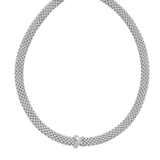 Silver & Diamond Prosecco X Necklace