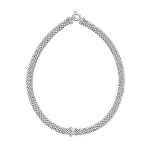 Silver & Diamond Prosecco X Necklace