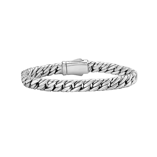 Silver Men's Double Cuban Bracelet