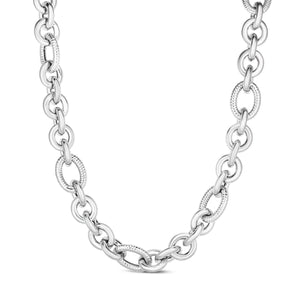 Silver Italian Cable Bold Link Chain Necklace