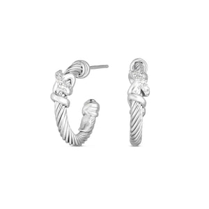 Silver & Diamond Cable Filo Earrings