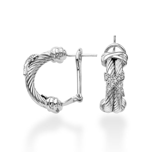Silver & Diamond Double Row Cable 