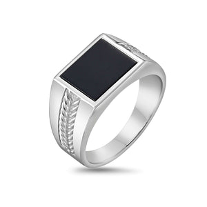 Silver Men's Square Signet Ring