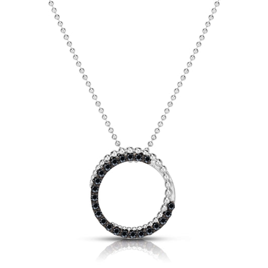 Sterling Silver Circle Popcorn Pendant