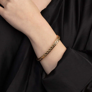 14K Gold 6.5mm Woven Chain Bracelet