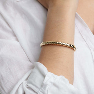 14K Gold 6mm Cable Bangle