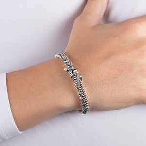 Silver & Diamond Prosecco Knot Cuff