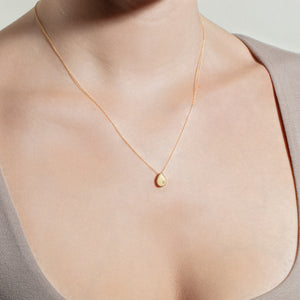 14K Gold & Diamond Teardrop Cable Pendant