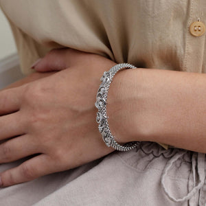 Silver & Diamond Baroque Popcorn Bracelet