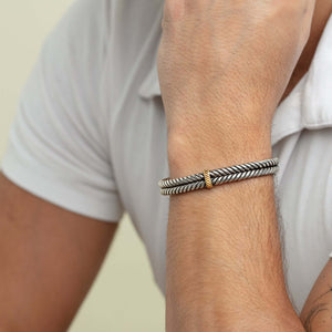 Silver & 18K Gold Leonardo Men's Bracelet