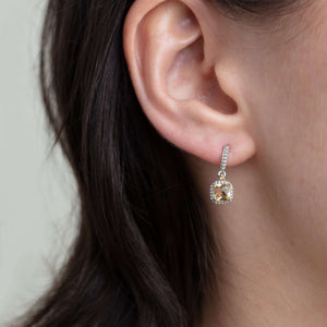 Silver & 18K Gold Gemstone Mini Drop Earrings