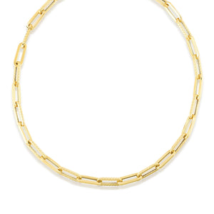 14K Cable Paperclip Link Necklace