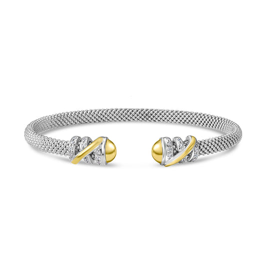 Silver & 18K Gold Prosecco Tally Cuff