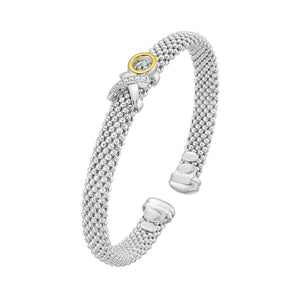 Silver, 18K & Diamond Prosecco XO Cuff