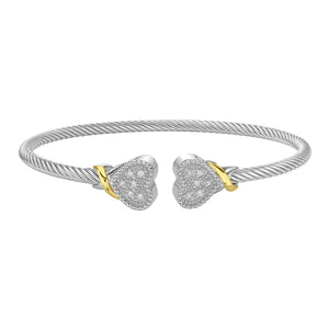 women's bracelet, 18k gold and silver bracelet, Italian bracelet, Italian jewelry, cable bracelet, natural diamonds bracelet