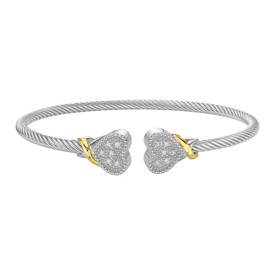 women's bracelet, 18k gold and silver bracelet, Italian bracelet, Italian jewelry, cable bracelet, natural diamonds bracelet