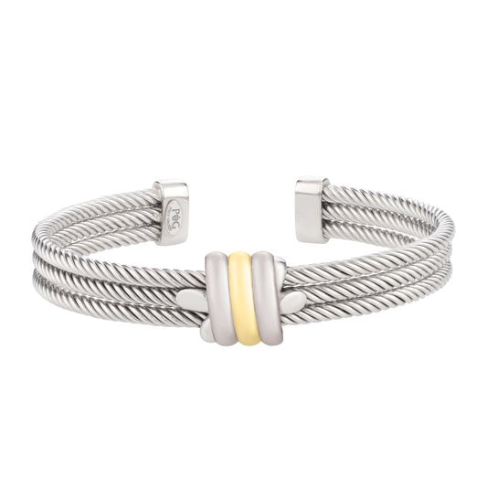 knot bracelet, men's jewelry, silver and 18K gold jewelry, Italian bracelet