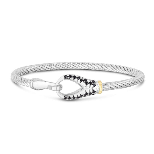 Black Spinel Nautical Hook Bracelet