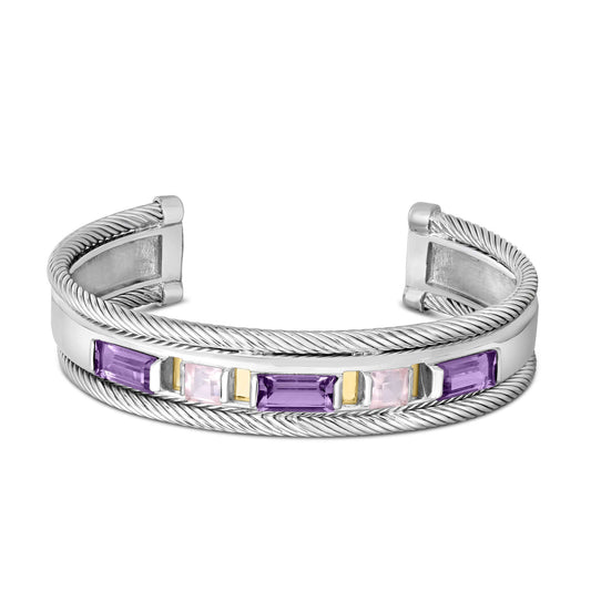 Silver & 18K Madison Amethyst Cuff