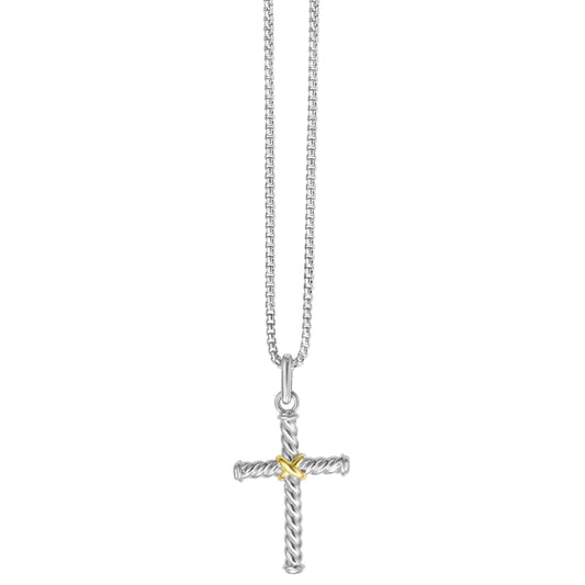 Silver & 18K Gold Cross Necklace