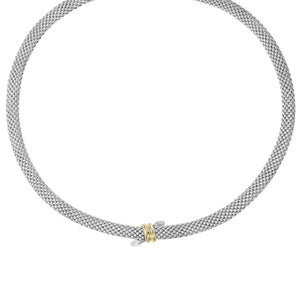 Silver & 18K Gold Popcorn Knot Necklace
