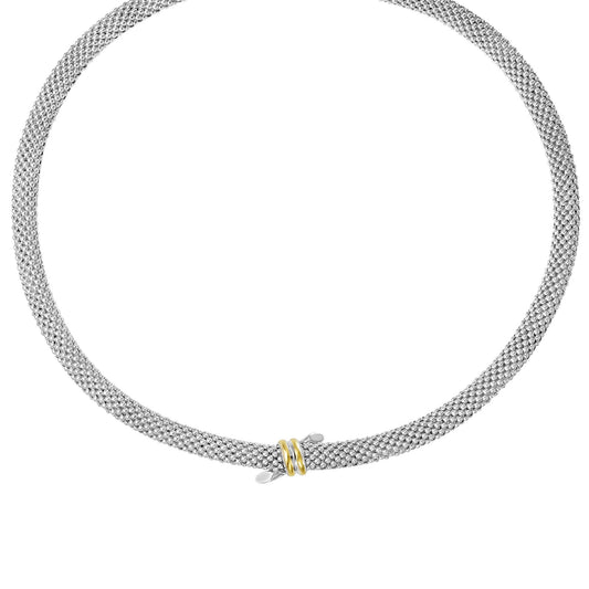 Silver & 18K Gold Prosecco Knot Necklace