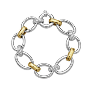 Silver & 18K Gold Grande Ovale Cable Chain Bracelet