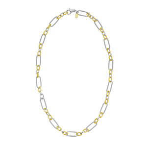 Silver & 18K Alternating Figaro Necklace