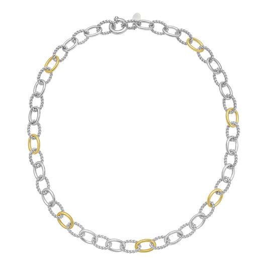 Silver & 18K Milano Link Necklace