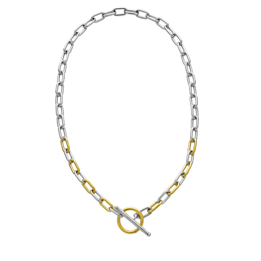 Silver & 18K Lucida Toggle Link Necklace
