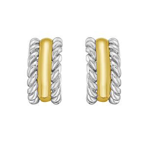 Silver & 18K Small Siena Twist Hoops