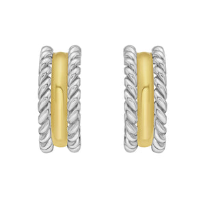 Silver & 18K Large Siena Twist Hoops