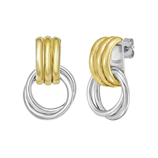 Silver & 18K Lucida Door Knocker Earring