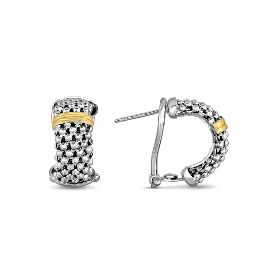 Silver & 18K Gold Popcorn Post Hug Earrings