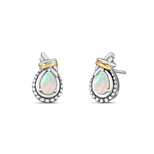 Silver & 18K Gold Prosecco Love Knot Opal Earring