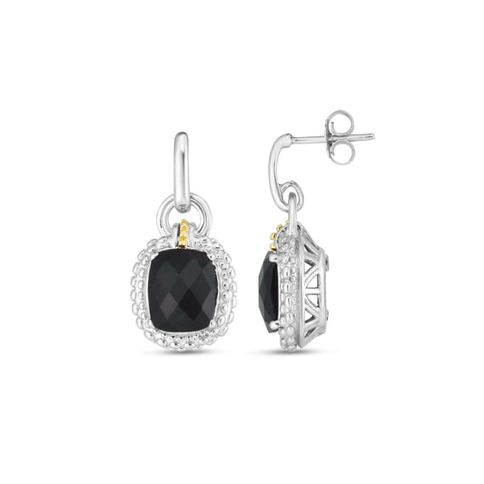 Sterling Silver & 18K Gold Popcorn Large Gemstone Drop Earrings