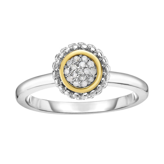 Silver & 18K Gold Prosecco Diamond Ring