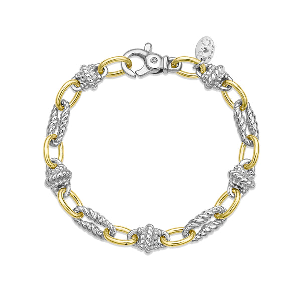 甘*ル様 TUC GOLDとシルバー Silver & 18K Gold Victorian Cable Link Bracelet | Phillip Gavriel