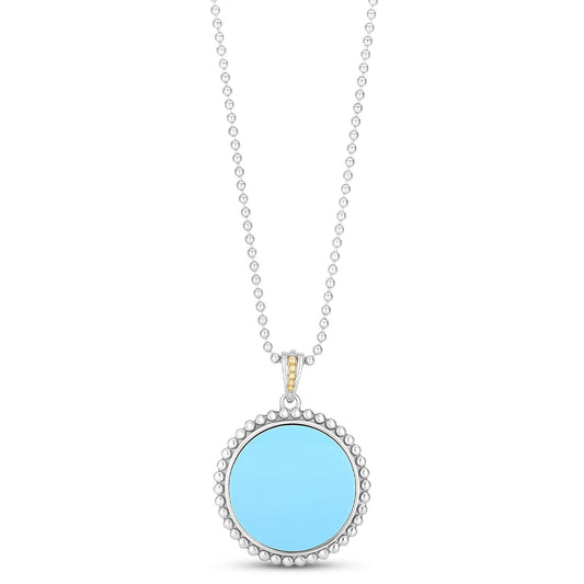 Silver & 18K Gold Popcorn Large Gemstone Medallion