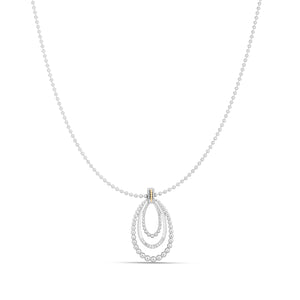 Silver, 18K Gold & Diamond Popcorn Glamour Pendant