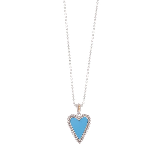 Turquoise necklace, beaded necklace, gemstone necklace, 18k gold necklace, silver necklace