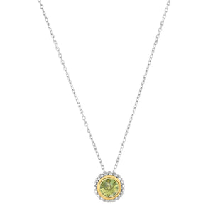 Silver & 18K Gold Prosecco Peridot Necklace