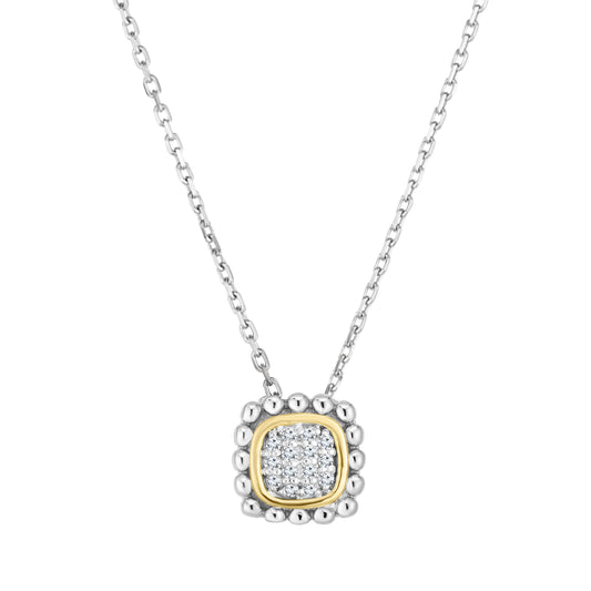 Silver & 18K Prosecco Quadra Diamond Pendant