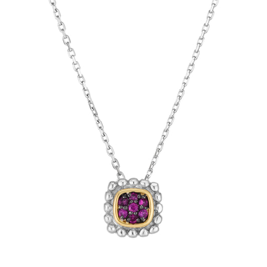 Silver & 18K Gold Prosecco Quadra Ruby Pendant