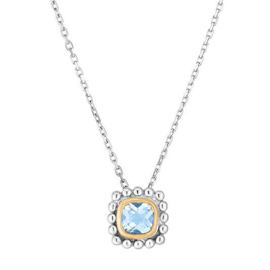 Silver & 18K Gold Prosecco Quadra Aquamarine Pendant